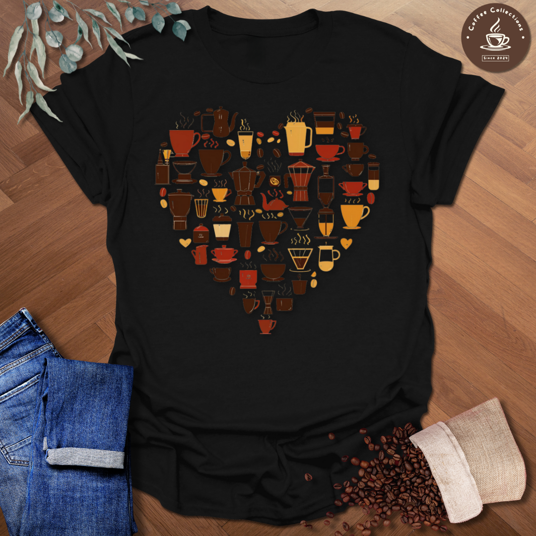 Love Heart of Coffee Items T-Shirt