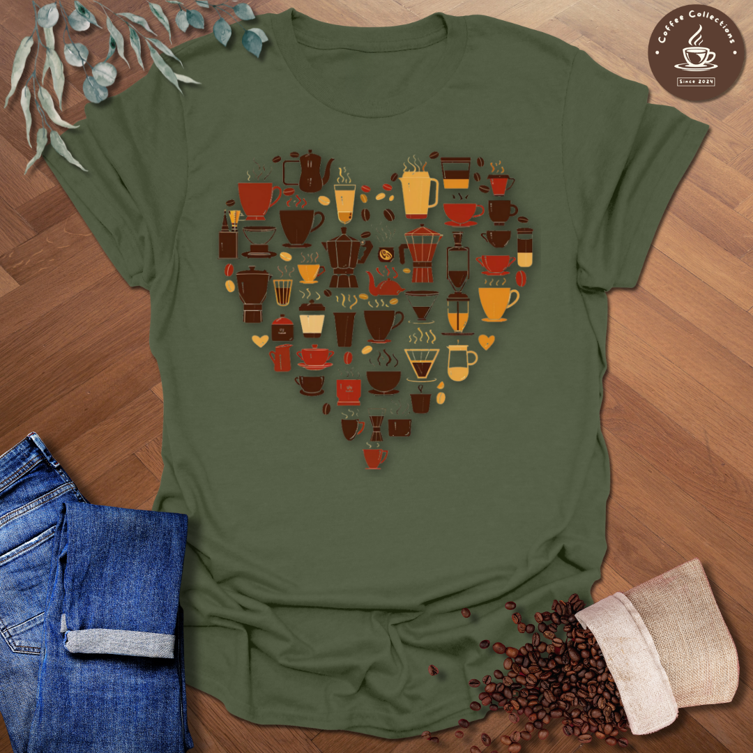 Love Heart of Coffee Items T-Shirt